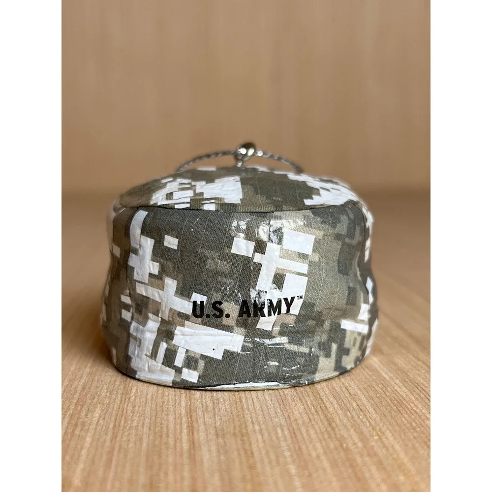 US Army Digital Camo Patrol Cap Miniature Christmas Ornament Star Logo ACU Hat